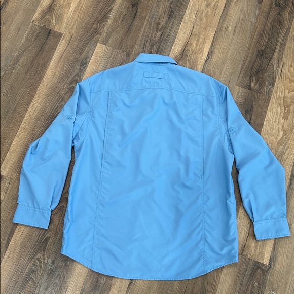 Duluth Trading Blue Long Sleeve Button-Up Shirt 35% Coolplus - Picture 11 of 16